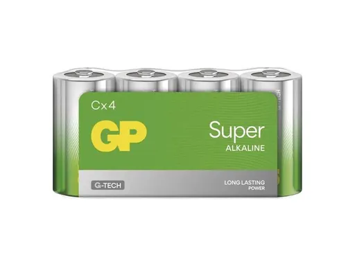 Baterie C (R14) alkalická GP Super 4ks / shrink