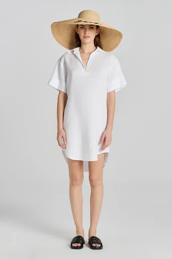ŠATY GANT REL SS LINEN CAFTAN WHITE