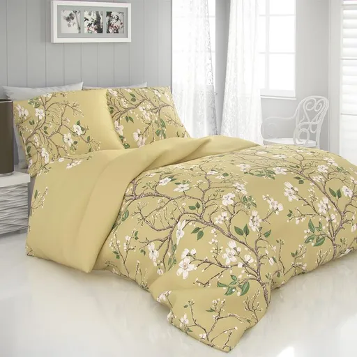 Saténové ložní povlečení JARO zlatá