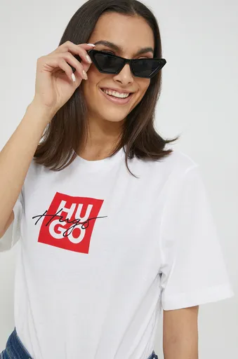 Bavlněné tričko HUGO Dashire_3