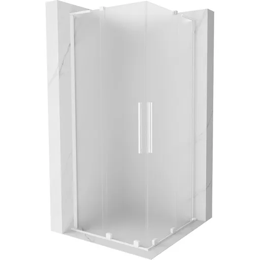 MEXEN/S Velar L Duo sprchový kout, posuvné dveře 100 x 100, dekor, bílá 871-100-100-02-33-20