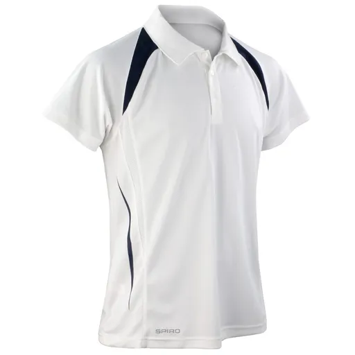 SPIRO Pánská sportovní polokošile Team Spirit - Bílá / tmavě modrá | XL