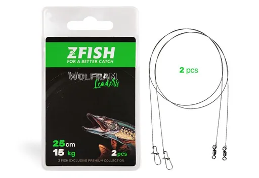 Zfish Lanko Wolfram Leader 2ks - 25cm/15kg,Zfish Lanko Wolfram Leader 2ks - 25cm/15kg