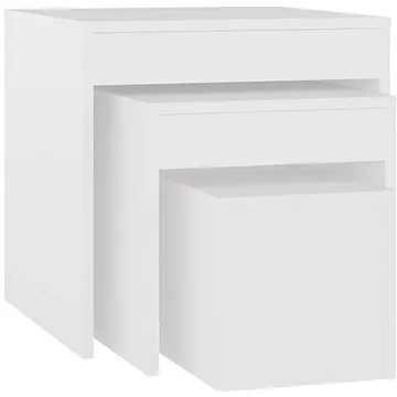 SHUMEE hnízdový s úložným prostorem 3 ks bílý, dřevotříska (808594)