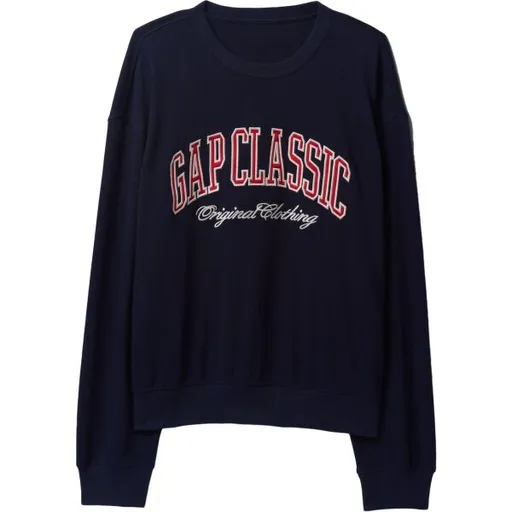 GAP CLASSIC LOGO CREW Pánská mikina, tmavě modrá, velikost