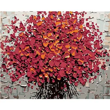 Diamondi - Diamantové malování - RUDÉ KVĚTY, 40x50 cm, bez rámu a bez vypnutí plátna (602037A)