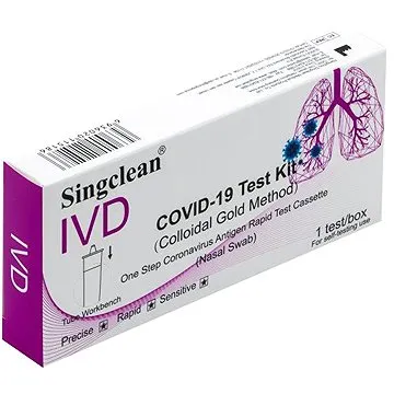 1x Singclean Antigenní rychlotest na COVID-19 z přední části nosu - PRO SEBETESTOVÁNÍ (7476)