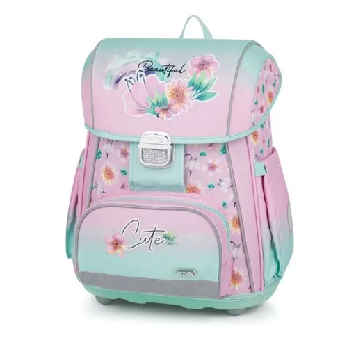 Oxybag PREMIUM FLOWERS Anatomický batoh, růžová, velikost
