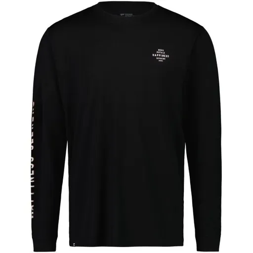 MONS ROYALE ICON LS Pánské triko z merino vlny s dlouhým rukávem, černá, velikost