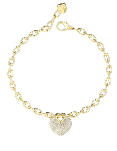 Guess Romantický pozlacený náramek Crazy In Love JUBB05214JWYG 18,5 cm