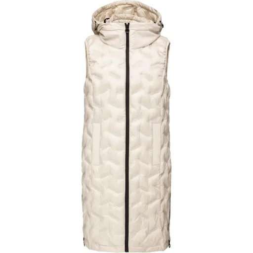 s.Oliver RL OUTDOOR WAISTCOAT Dlouhá vesta s prošíváním, béžová, velikost