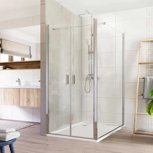 Mereo Sprchový kout, Lima, obdélník, dvoukřídlý, lítací, 110x120 cm, chrom ALU, sklo Čiré CK88543K