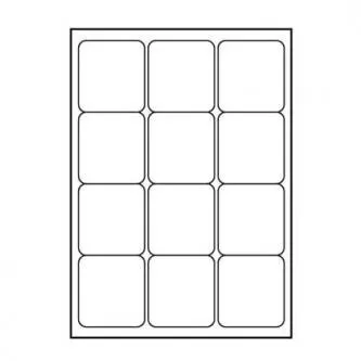 Logo etikety 66mm x 70mm, A4, matné, bílé, 12 etiket, 140g/m2, baleno po 25 ks, pro inkoustové a laserové tiskárny