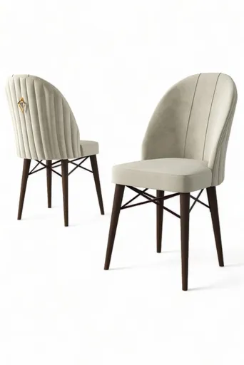 Sada židlí (6 kusů) Ritim - Cream, Brown