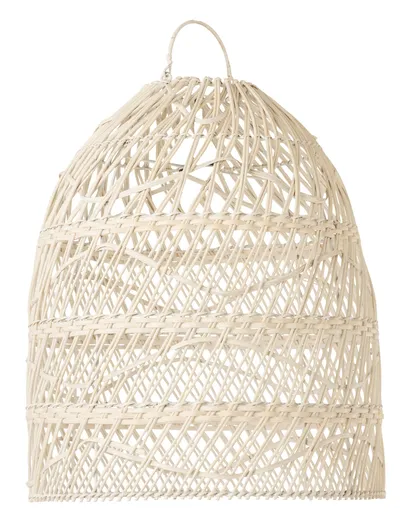 Závěsné bílé ratanové stínidlo Hane  - Ø 40*44 cm/ E27 J-Line by Jolipa