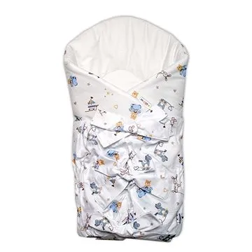 Baby Nellys Klasická retro šněrovací zavinovačka, Hračky - bílá/modrá (126257)