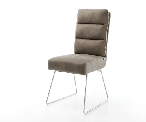 Jídelní židle Pela-Flex taupe vintage tenká podnož nerezová