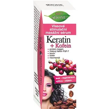 BIONE COSMETICS Bio Keratin a Kofein Vlasové stimulační masážní sérum 215 ml (8595061610630)