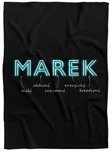 Deka Mužská jména – NEON (Jméno: Marek, Podšití beránkem: NE)