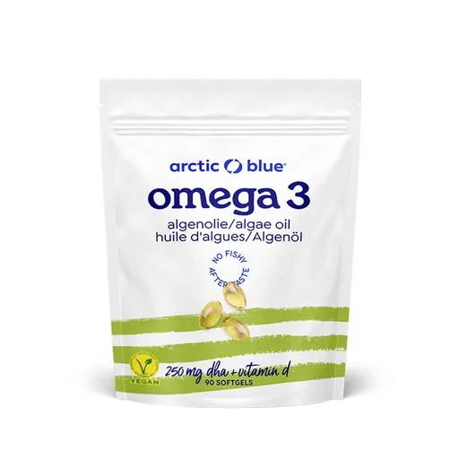 Arctic Blue Vegan Omega 3 Algae 250 mg DHA + vitamin D 90 gelových kapslí