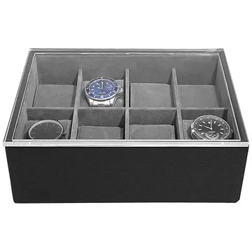 Stackers, Pánská šperkovnice na hodinky Black Pebble 8 Piece Watch Box