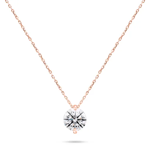 Brilio Silver Blyštivý bronzový náhrdelník se zirkonem NCL68R