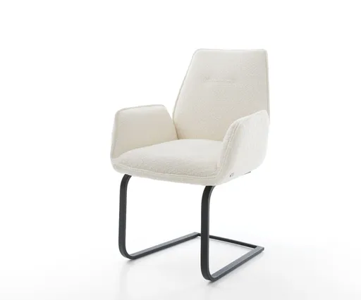 Jídelní židle Zoa-Flex konzolová podnož plochá černá bouclé