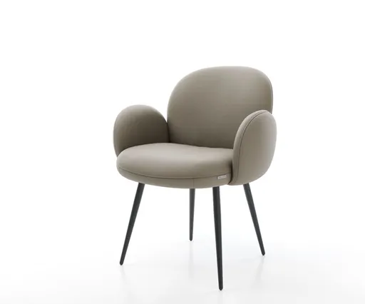 Jídelní židle Nube-Flex podnož zúžená kovová černá pravá kůže