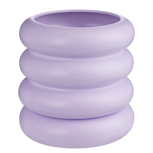 HOOP Květináč s miskou 14 cm - fialová
