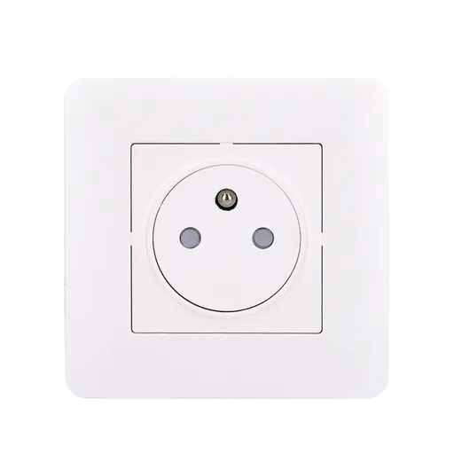 Solight zásuvka Slim PUSH, bezpečnostní posuvný střed, bílá 5B142