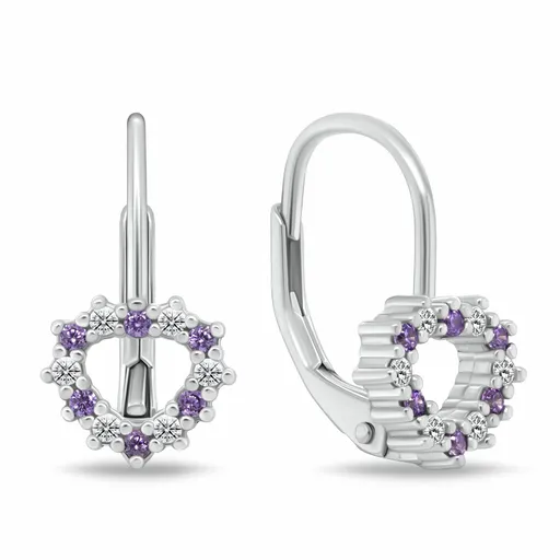 Brilio Silver Dívčí stříbrné náušnice Srdíčko s kubickými zirkony EA1235WAM