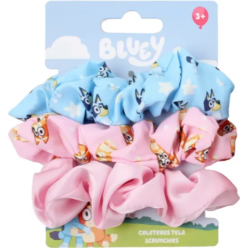 Disney Bluey Scrunchies saténová gumička pro děti 3y+ 3 ks