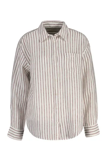 KOŠILE GANT REL STRIPED LINEN LS SHIRT FRESH SOIL