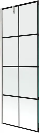 MEXEN/S Next vanová zástěna FIX 70 x 150, černá vzor, nikl kartáčovaná 895-070-000-00-77-97