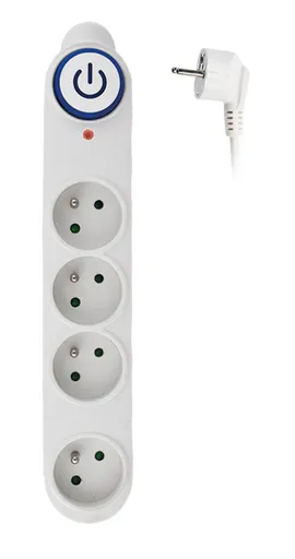 Solight přepěťová ochrana, 150J, 4 zásuvky, 3m, bílá PO47