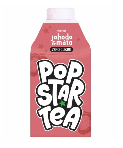 POP STAR Tea Jahoda & Máta Zero 500 ml