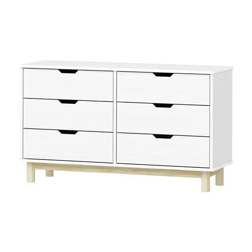 Komoda 3+3 zásuvky BONITO 2 bílý lak