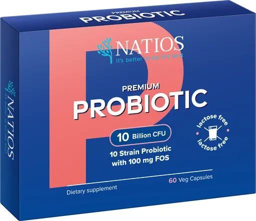 Natios Premium Probiotic - Probiotika s FOS 10 miliard CFU, 10 kmenů 60 kapslí