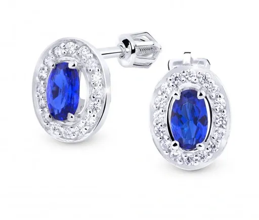 Cutie Jewellery Třpytivé zlaté náušnice se zirkony Z8049-30-X-2 modrá