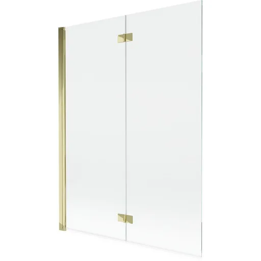 MEXEN MIST vanová zástěna 130x150 cm 6mm 2-s, zlatá, čirá, levá 8A9-130-002-50-00-L