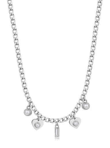S'Agapõ Půvabný ocelový náhrdelník s přívěsky Message SSG29