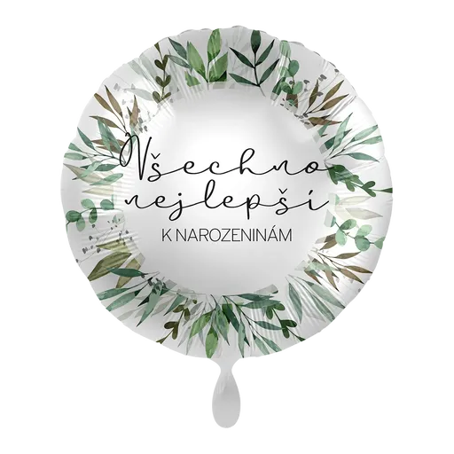 Premioloon Fóliový balón přírodní motiv - Všechno nejlepší k narozeninám