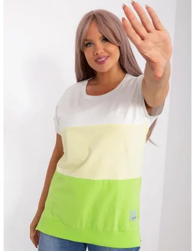 Dámské halenka plus size světle zelené DANIELA ecru