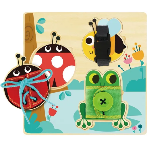 Tooky Toy Dřevěná hrací deska zvířátka - Aktivity Board