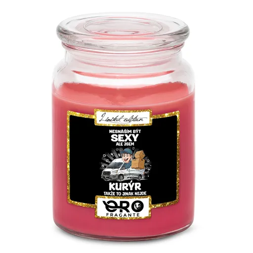 Svíčka Sexy kurýr (Vůně svíčky: Višně v čokoládě)
