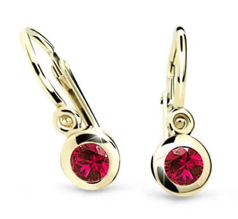 Cutie Jewellery Zlaté dětské náušnice C1537-10-X-1 červená