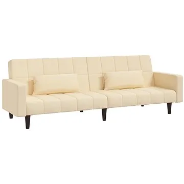 2místná rozkládací pohovka se 2 polštáři krémová textil, 337492 (337492)