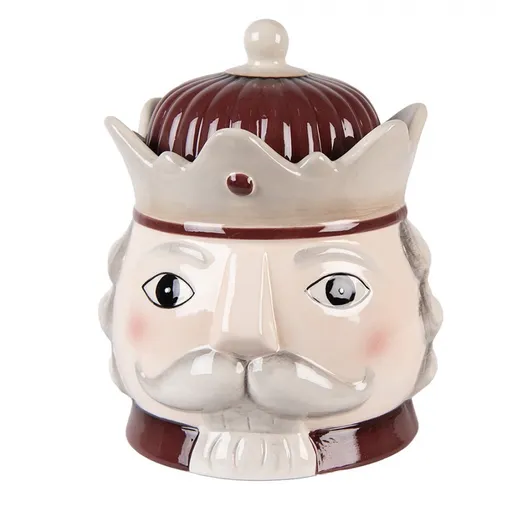 Béžová keramická dóza Louskáček Nutcracker ChrisMs - Ø 16*19 cm 6CE2257