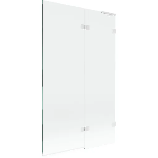 MEXEN/S Lunar L vanová zástěna 2-křídlová pravá 110 x 150, transparent, bílá 897L-110-100-20-00-P