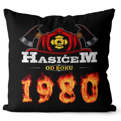 Polštář Hasičem od roku (Velikost: 40 x 40 cm, rok: 1980)